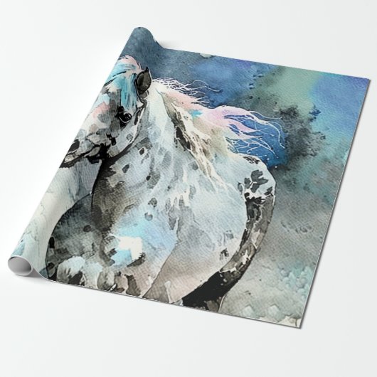 Papier Cadeau Frisky Appaloosa Mare Watercolour (Déroulé)