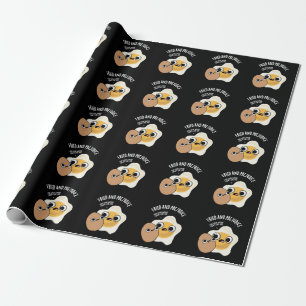 Papier Cadeau Frit Et Préjudice Funny Oeuf Pun Dark BG