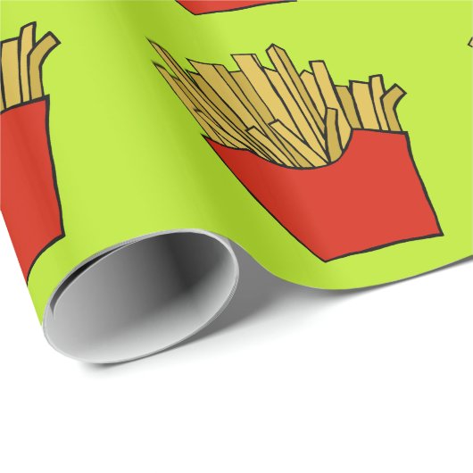 Papier Cadeau frites françaises design (Coin rond)
