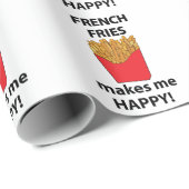 Papier Cadeau Frites Me Rends Heureux Frites (Coin rond)