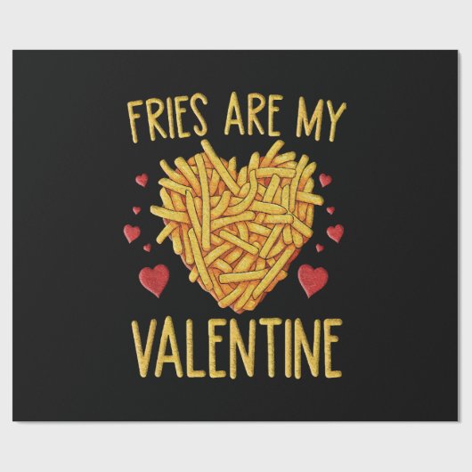 Papier Cadeau Frites Sont Mon Valentin (Plat)