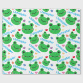 Papier Cadeau Frog & Coeur Motif Funny Life (Plat)