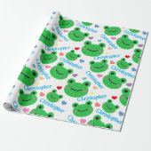 Papier Cadeau Frog & Coeur Motif Funny Life (Déroulé)