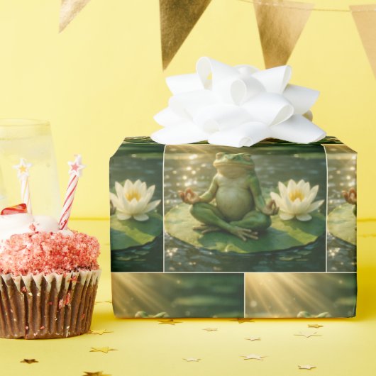 Papier Cadeau Frog Meditating On a Lily Pad (Fête d'anniversaire)