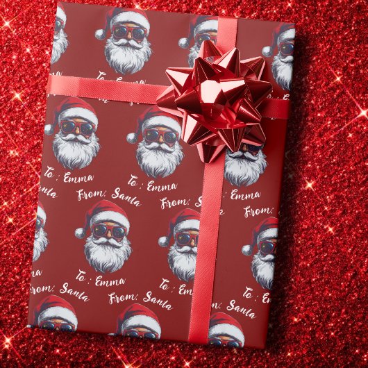 Papier Cadeau From Santa Claus Gift Wrap, Custom Santa Name