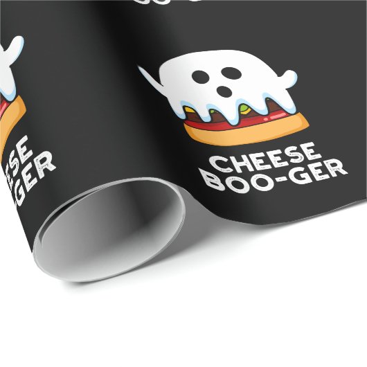 Papier Cadeau Fromage Boo ger Funny Ghost Pun Dark BG (Coin rond)