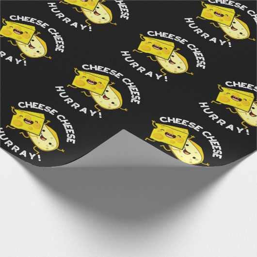 Papier Cadeau Fromage Hurray Funny Cheese Pun Dark BG (Coin)