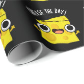 Papier Cadeau Fromage Le Jour Drôle Nourriture Pun Dark BG (Coin rond)