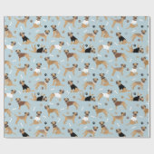 Papier Cadeau Frontière des os et des pattes du Terrier (Plat)