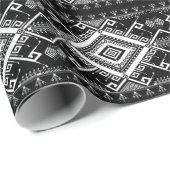 Papier Cadeau Frontière indienne géométrique ethnique, abstraite (Coin rond)