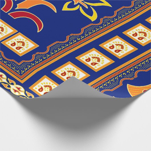 Papier Cadeau Frontière indienne traditionnelle sans couture ave (Coin)