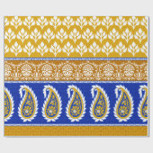 Papier Cadeau Frontière traditionnelle indienne paisley (Plat)