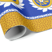 Papier Cadeau Frontière traditionnelle indienne paisley (Coin rond)