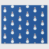 Papier Cadeau Frosty Le Chat À Neige - Bleu (Plat)