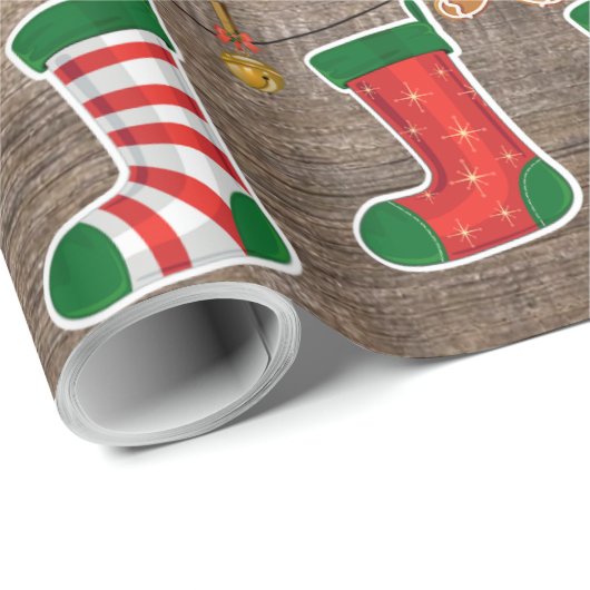 Papier Cadeau Frosty Le Snowman Noël cheminée Bas (Coin rond)