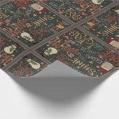 Papier Cadeau Frosty Rudolph Père Noël Jesus Joyeux Noël mignon (Coin)