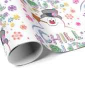 Papier Cadeau Frosty the Snowman™ | Couleurs arc-en-ciel "Refroi (Coin rond)