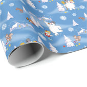 Papier Cadeau Frosty the Snowman™ | Frosty & Karen Winter Fun (Coin rond)