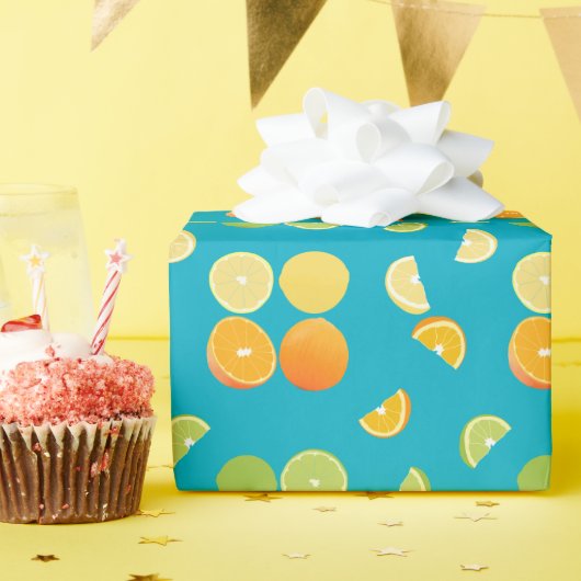 Papier Cadeau Fruit aux agrumes (Fête d'anniversaire)