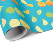 Papier Cadeau Fruit aux agrumes (Coin rond)