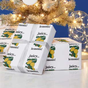 Papier Cadeau Fruit Citron Citrus d'été Anniversaire