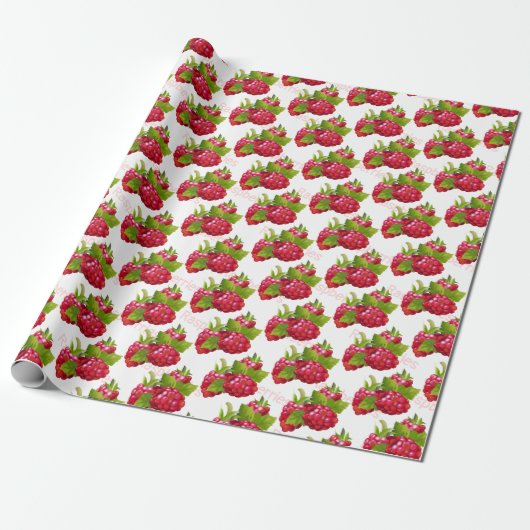 Papier Cadeau Fruit de framboise (Déroulé)