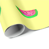 Papier Cadeau Fruit de pastèque rose juteux (Coin rond)