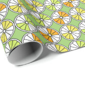 Papier Cadeau Fruit De Tranches D'Agrumes, Été Sans Fruit. (Coin rond)