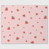 Papier Cadeau Fruit d'été pastèque rose doux (Plat)