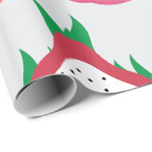 Papier Cadeau Fruit dragon blanc et jaune (Coin rond)