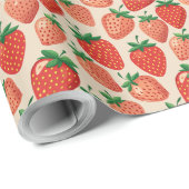 PAPIER CADEAU FRUIT FRAISE (Coin rond)