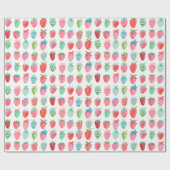 Papier Cadeau Fruit fraise d'anniversaire | Papier à enveloppeme (Plat)