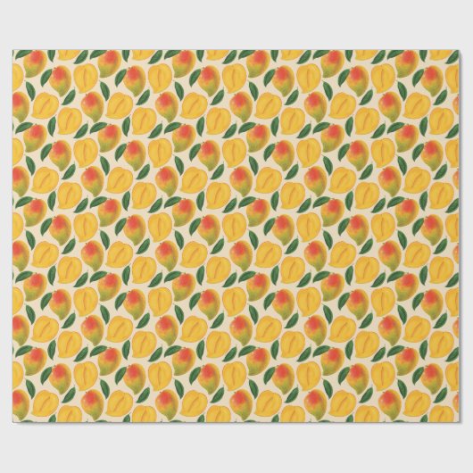 Papier Cadeau Fruit Mango Motif sans joint (Plat)