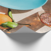 Papier Cadeau Fruit orange dans l'assiette (Coin)