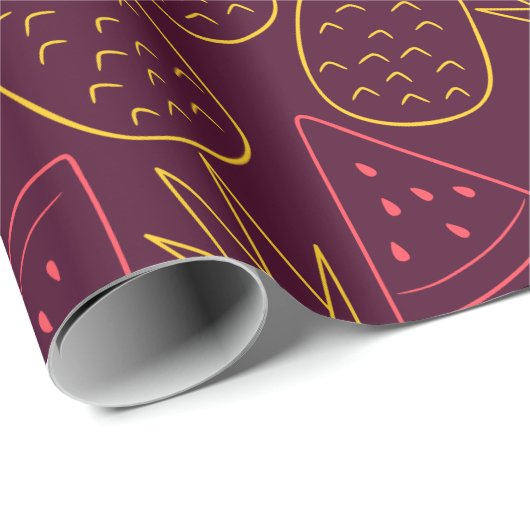 Papier Cadeau Fruit seamless pattern | Fruit surface pattern 18 (Coin rond)