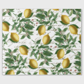 Papier Cadeau Fruit vintage de citron (Plat)