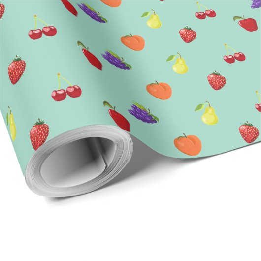 Papier Cadeau Fruits (Coin rond)