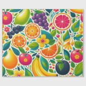 Papier Cadeau Fruits colorés (Plat)