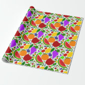 Papier Cadeau Fruits Colorés d'Été  (Déroulé)