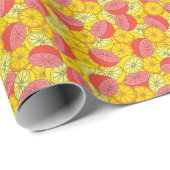 Papier Cadeau Fruits d'agrumes Motif transparent (Coin rond)