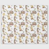 Papier Cadeau Fruits d'automne doux, Bottes de pluie, Citrouille (Plat)