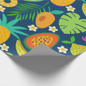 Papier Cadeau Fruits de banane ananas tropicale pastèque  (Coin)