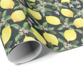 Papier Cadeau Fruits de citron : Conception Motif transparente (Coin rond)