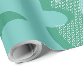 Papier Cadeau Fruits de goyave tropicaux et verdure Turquoise ro (Coin rond)