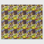 Papier Cadeau Fruits de la haie emballage d'art fin (Plat)