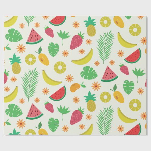 Papier Cadeau Fruits de pastèque de banane d'ananas (Plat)