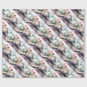 PAPIER CADEAU FRUITS DE SAISON / ARTICHOKES, ROSE & FRAISES (Plat)