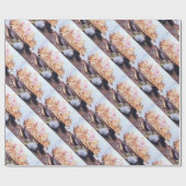 PAPIER CADEAU FRUITS DE SAISON / HARICOTS ET ROSE (Plat)