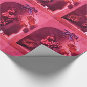 Papier Cadeau FRUITS DE SAISON - PROSPÉRITÉ Fuchsia Rose rouge (Coin)