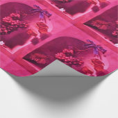 Papier Cadeau FRUITS DE SAISON - PROSPÉRITÉ Fuchsia Rose rouge (Coin)